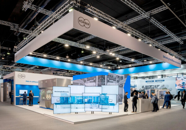 Messebau Frankfurt - Messestand Messe Achema - Kunde Körber Pharma – Wir sind die Experten für professionellen Messebau national und international – bee GmbH Deutschland